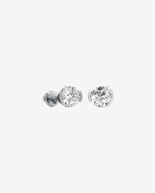 Unsaid - Women's Meta Stud Earrings - (White Gold)