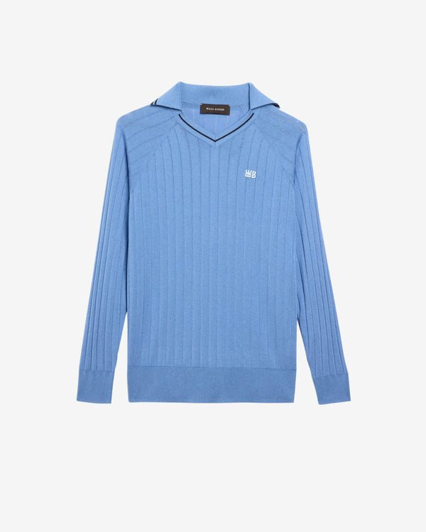 Wales Bonner - Men's Roots Polo Shirt - (Atlantic Blue)