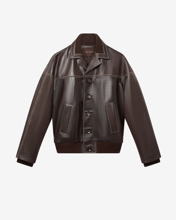 Wales Bonner - Men's Time Leather Jacket - (Dark Brown)