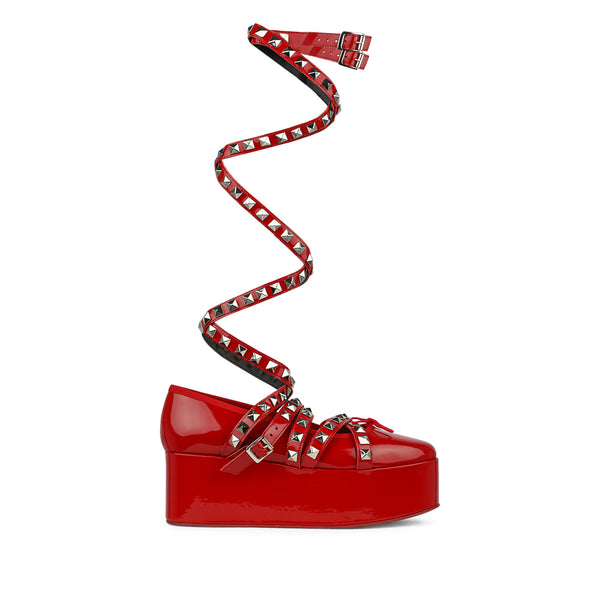 Noir Kei Ninomiya -  Repetto Platform Mary Janes With Ankle Strap - (Red)