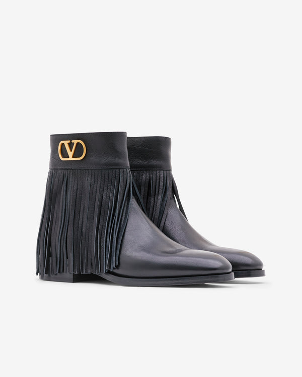 Valentino Garavani  - Men's Pat Buffalo Ankle Boot - (Black)