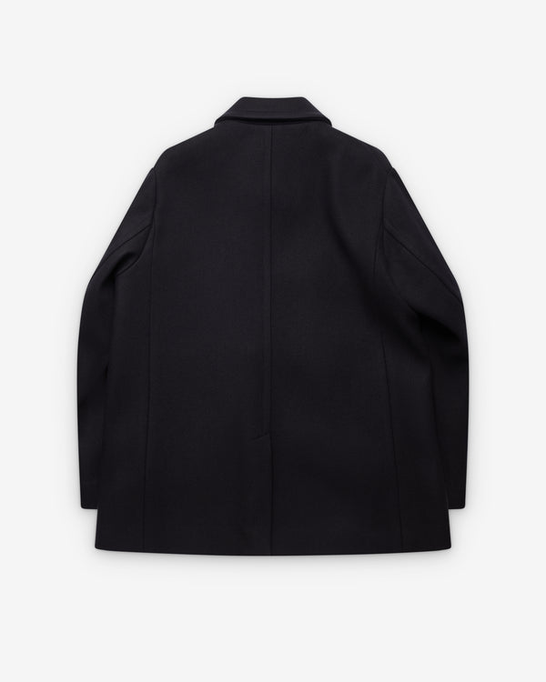 Valentino - Men's Double-Breasted Wool Felt Coat - (Marine)