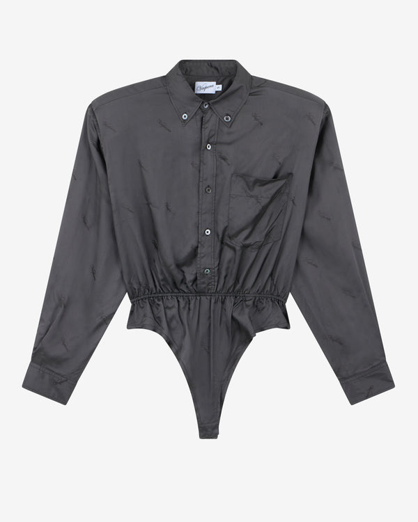 Vaquera - Women's Leotard Button Down - (Dark Grey)