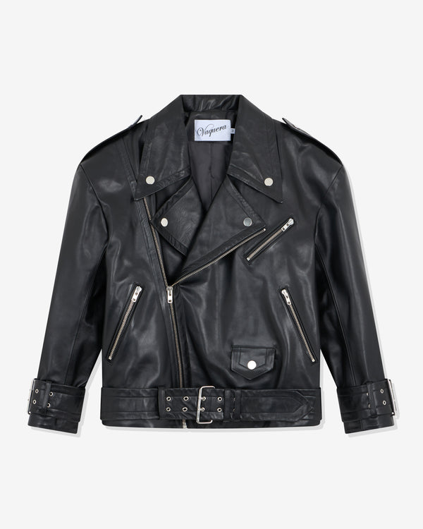 Vaquera - Women's Oversized Moto Jacket - (Black)