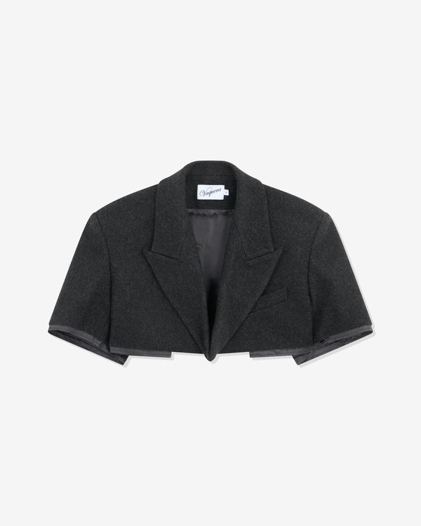 Vaquera - Women's Cropped Blazer - (Dark Grey)