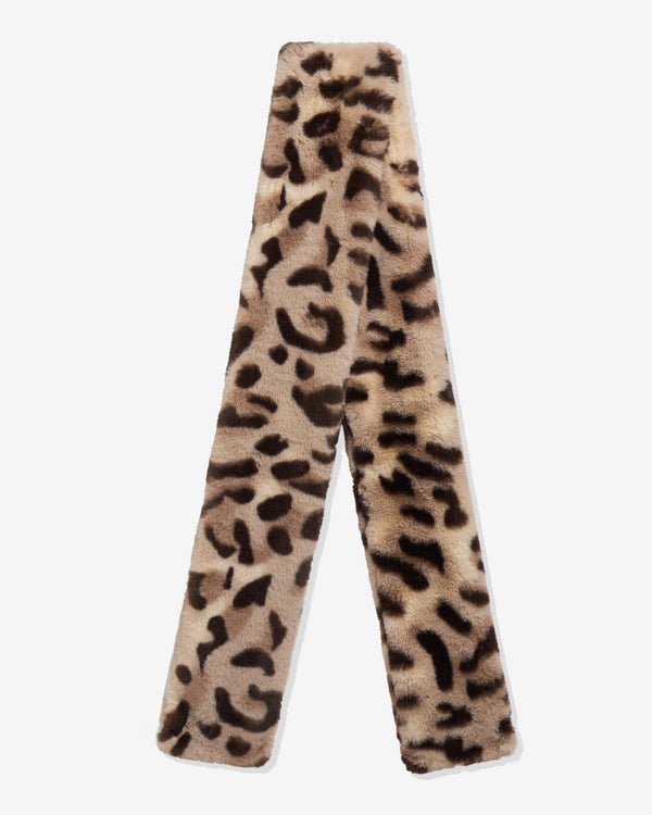 Vaquera - Women's Leopard Faux Fur Scarf - (Brown)