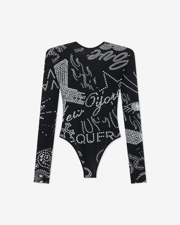 Vaquera - Women's Printed Shoulder Pad Leotard - (Black)