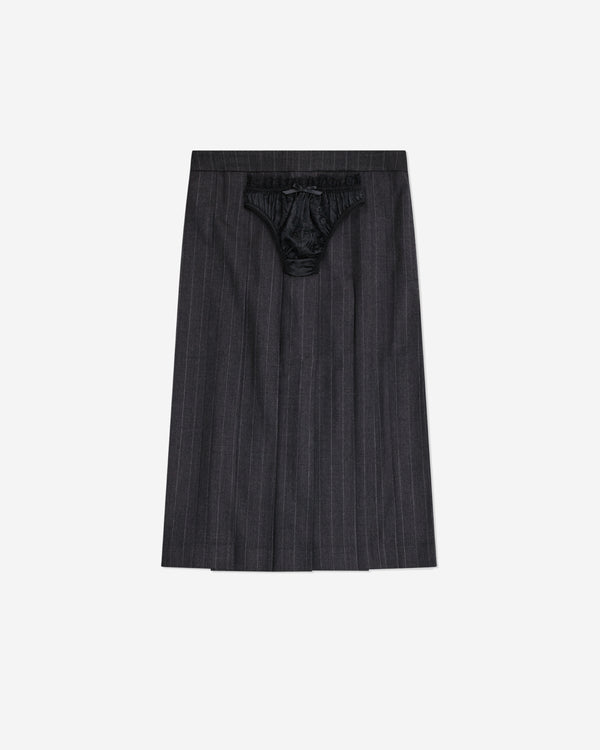 Vaquera - Women's Pleated Underwear Skirt - (Grey Black)