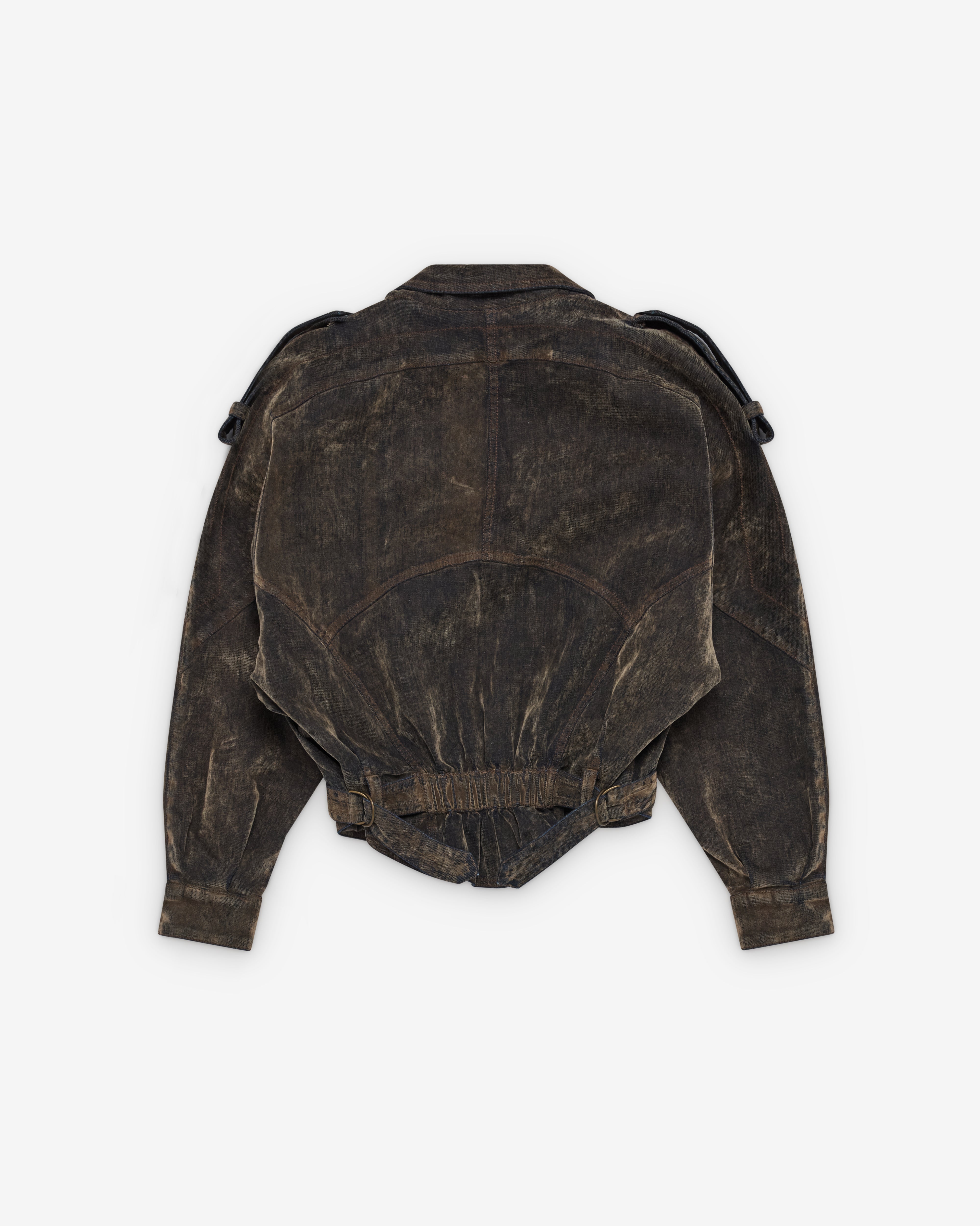 Vaquera: Women's Flocked Denim Jacket (Brown) | DSMNY E-SHOP