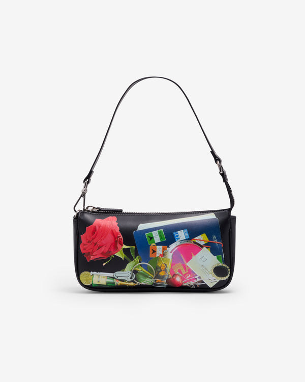 Vaquera - Women's Trompe L'Oeil Pochette Bag - (Black)