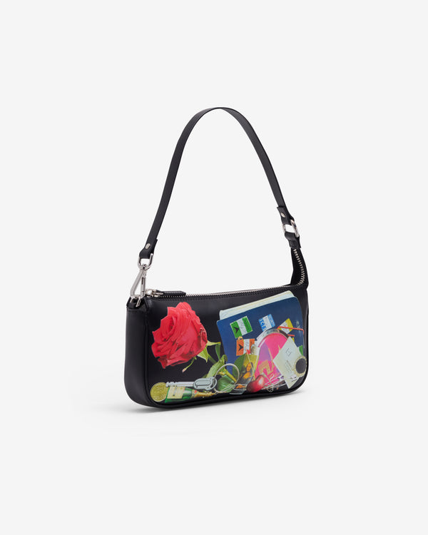 Vaquera - Women's Trompe L'Oeil Pochette Bag - (Black)