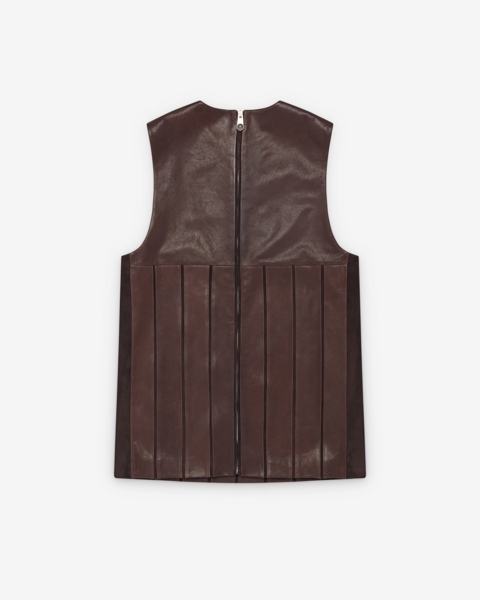 Versace: Women's Leather Patchwork Mini Dress (Brown) | DSMNY E-SHOP Versace: Women's Leather Patchwork Mini Dress (Brown) | DSMNY E-SHOP