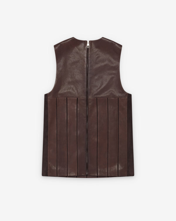 Versace - Women's Leather Patchwork Mini Dress - (Brown)