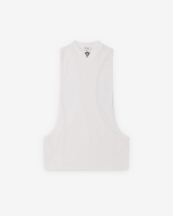 Versace - Women's Embroidered Stretch Cotton-Jersey Tank Top - (White)