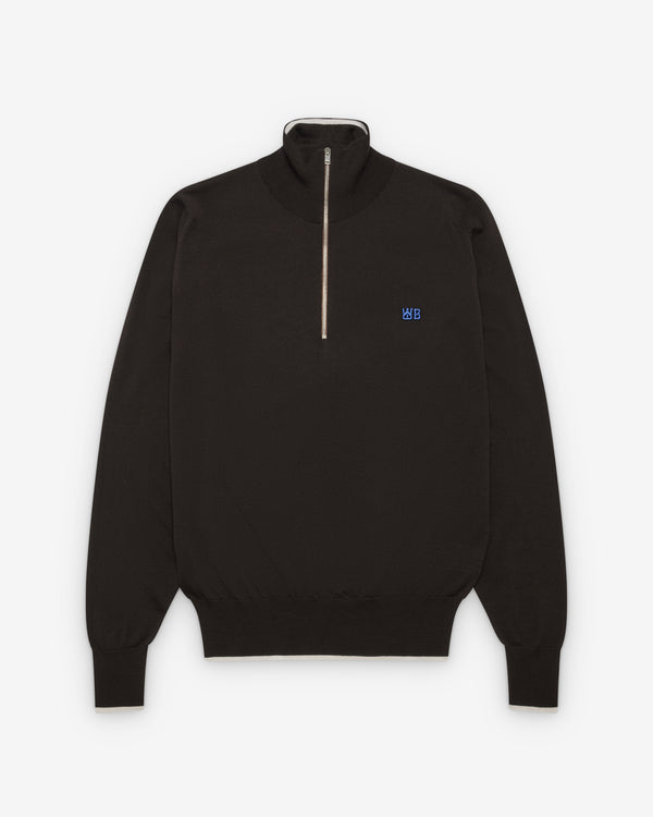 Wales Bonner - Men's Park Quarter-Zip Jumper - (Dark Brown)