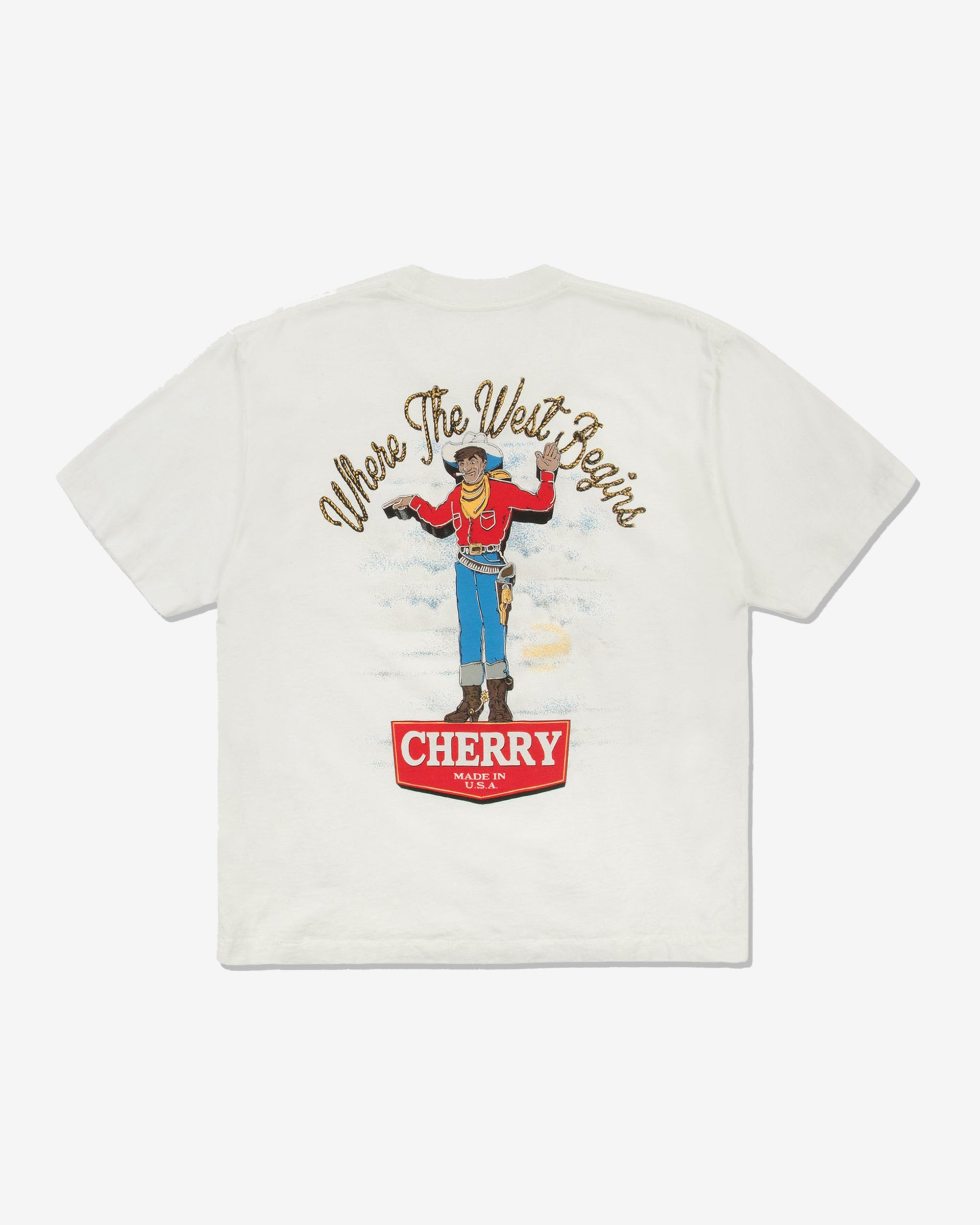 Cherry Los Angeles - Men's Where The West Begins T-Shirt - (White) view 1, Click to Zoom in