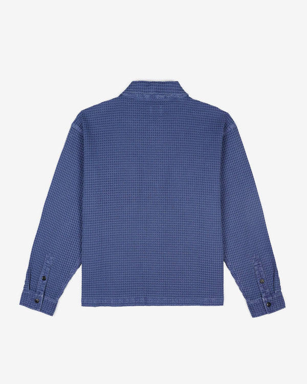 Brain Dead - Men's Waffle Button Front Shirt - (Blueberry)