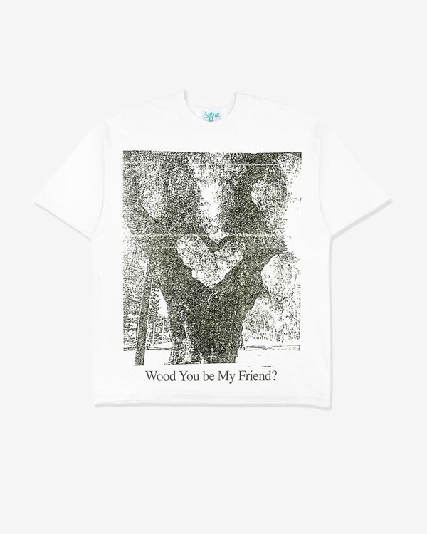 Online Ceramics - Men's Wood You Be My Friend T-Shirt - (White)