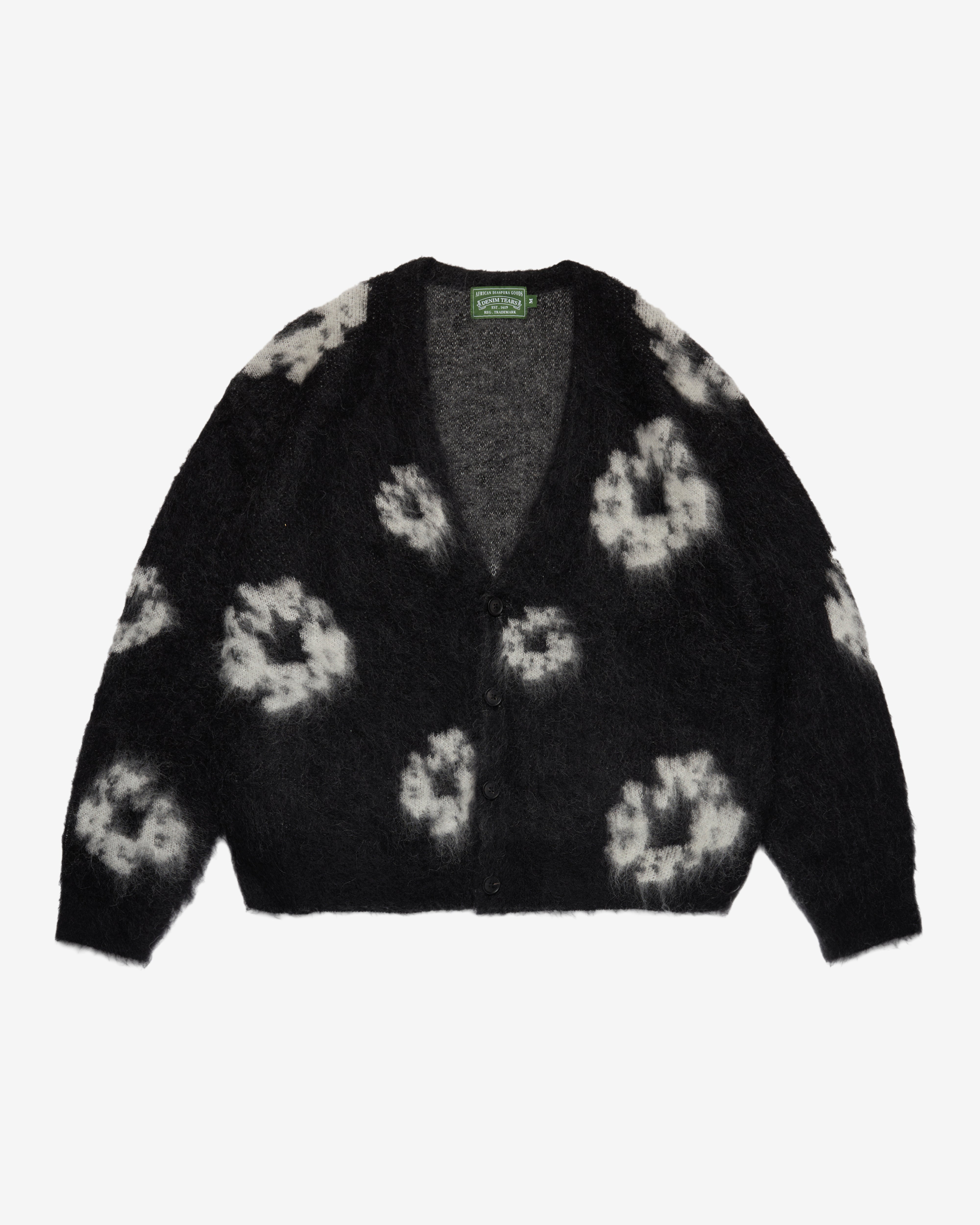 Denim Tears: Men's Mohair Cotton Wreath Cardigan (Black) | DSMNY E
