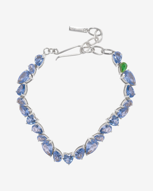 Completedworks - Women's Emerald Zirconia and Synthetic Blue Spinel Recycled Silver Bracelet - (Silver)
