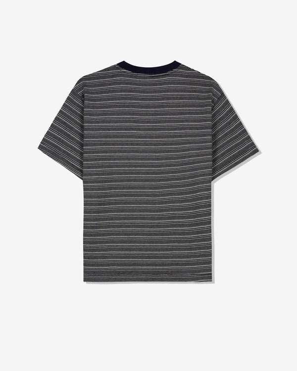 Brain Dead - Men's Zig Zag Stripe SS Mockneck T-Shirt - (Black)