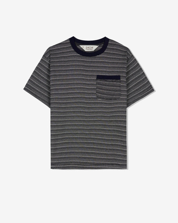 Brain Dead - Men's Zig Zag Stripe SS Mockneck T-Shirt - (Black)