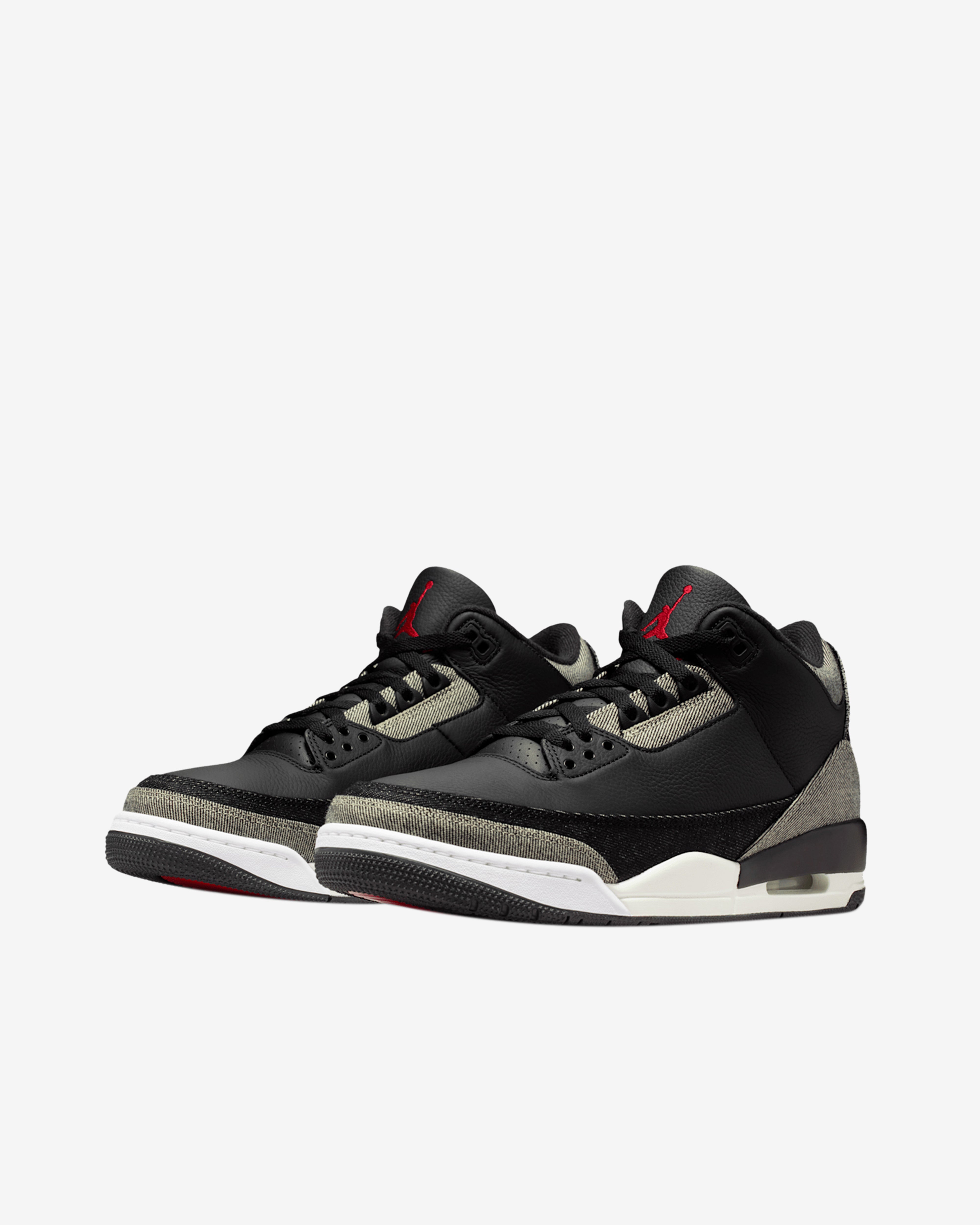 Nike: Levi's Men's Air Jordan 3 Sneakers (Denim/Black/Gym Red