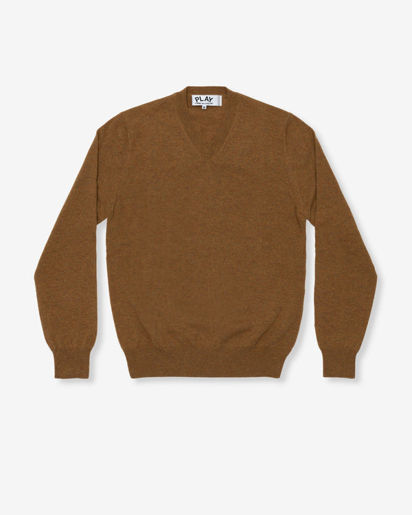 Play Comme des Garçons - V-Neck Sweater - (Camel)