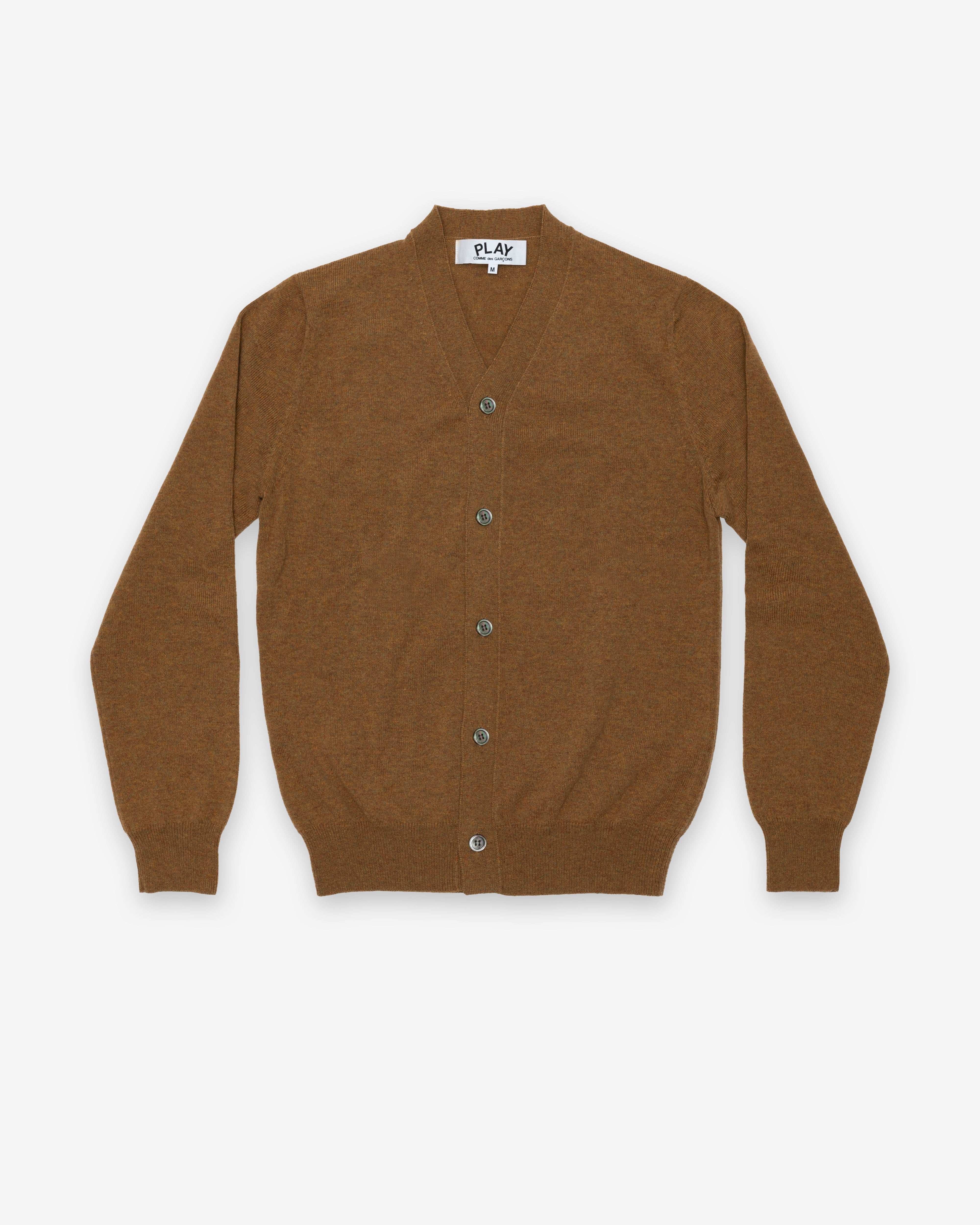 2006 tricot Comme des Garçons cardigan Play Comme des Garçons: Men's Cardigan (Camel) | DSMNY E-SHOP