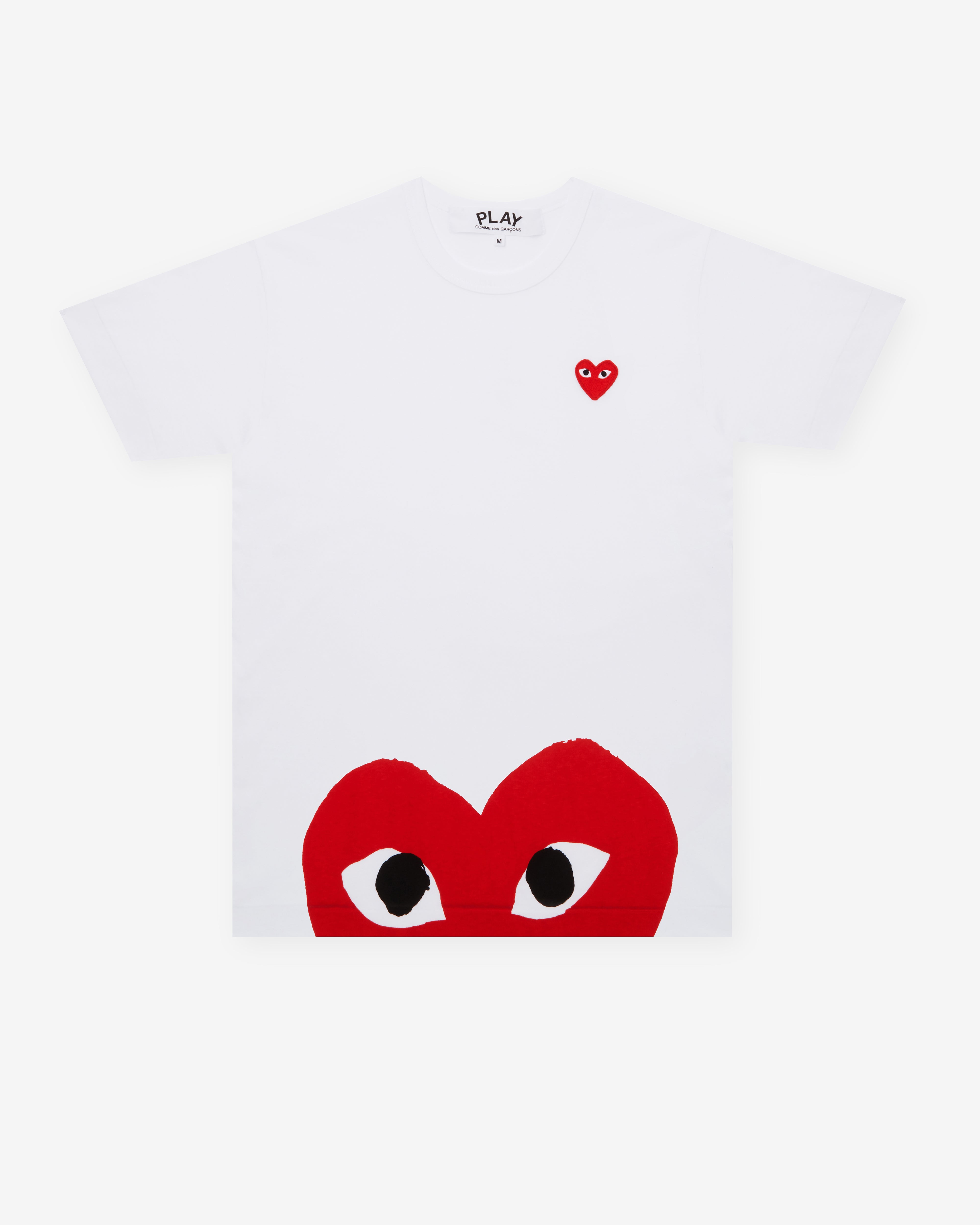 Play Comme des Garçons: Red T-Shirt (White) | DSMNY E-SHOP