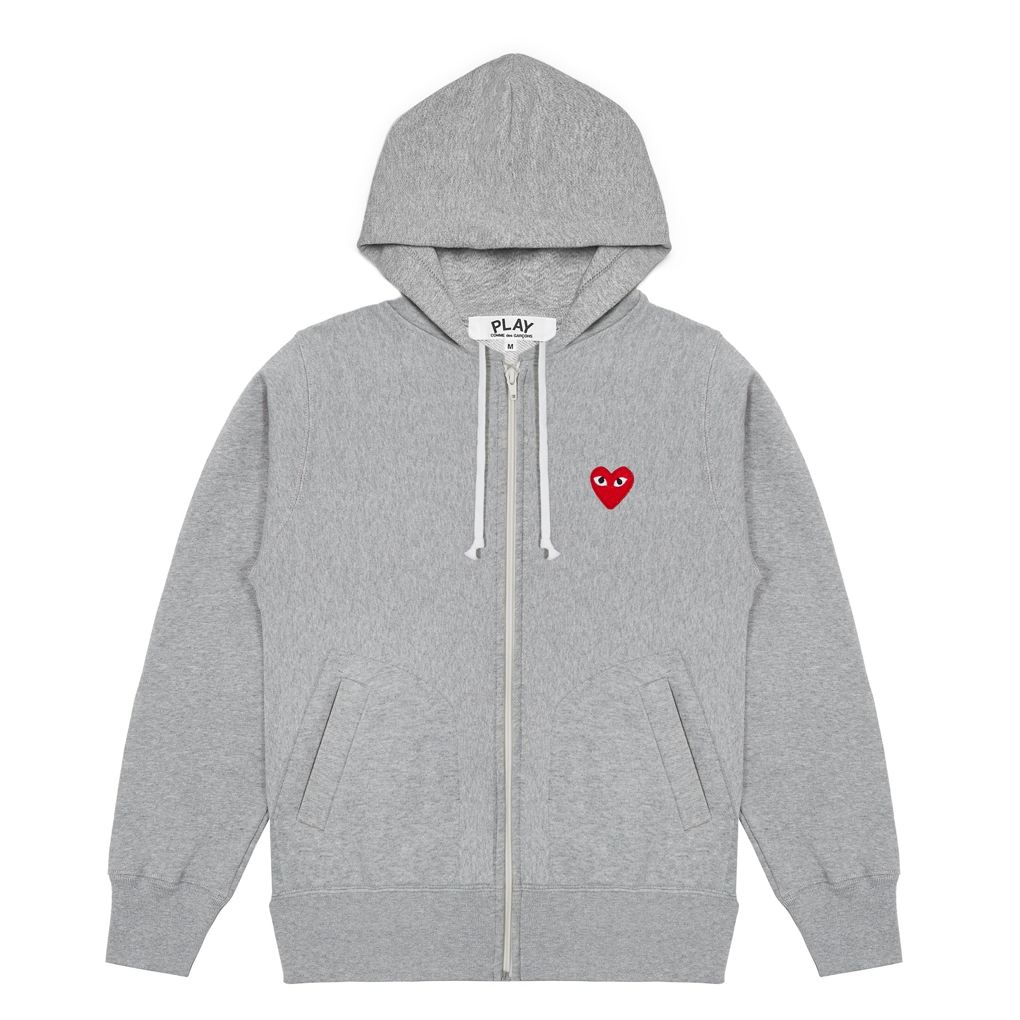 CDG コムデギャルソン AD2019 スウェットパーカー グレー Play: Zip Hoodie (Grey) | DSMNY E-SHOP