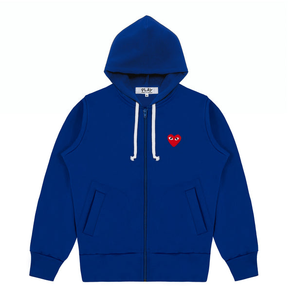 Play - Single Heart Zip Hoodie - (Navy)