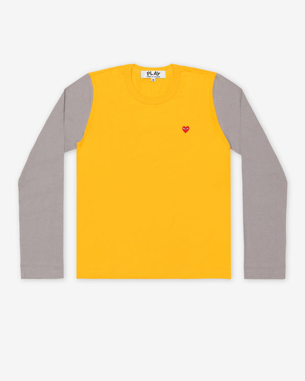 Play Comme des Garçons - Bi-Colour T-Shirt - (Yellow/Grey)