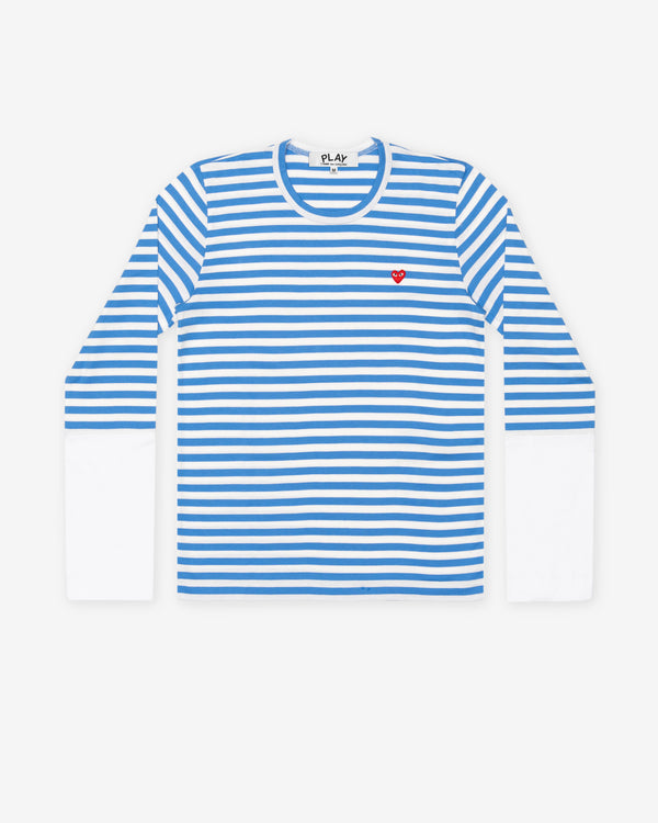 Play Comme des Garçons - Stripe White T-Shirt - (Blue)