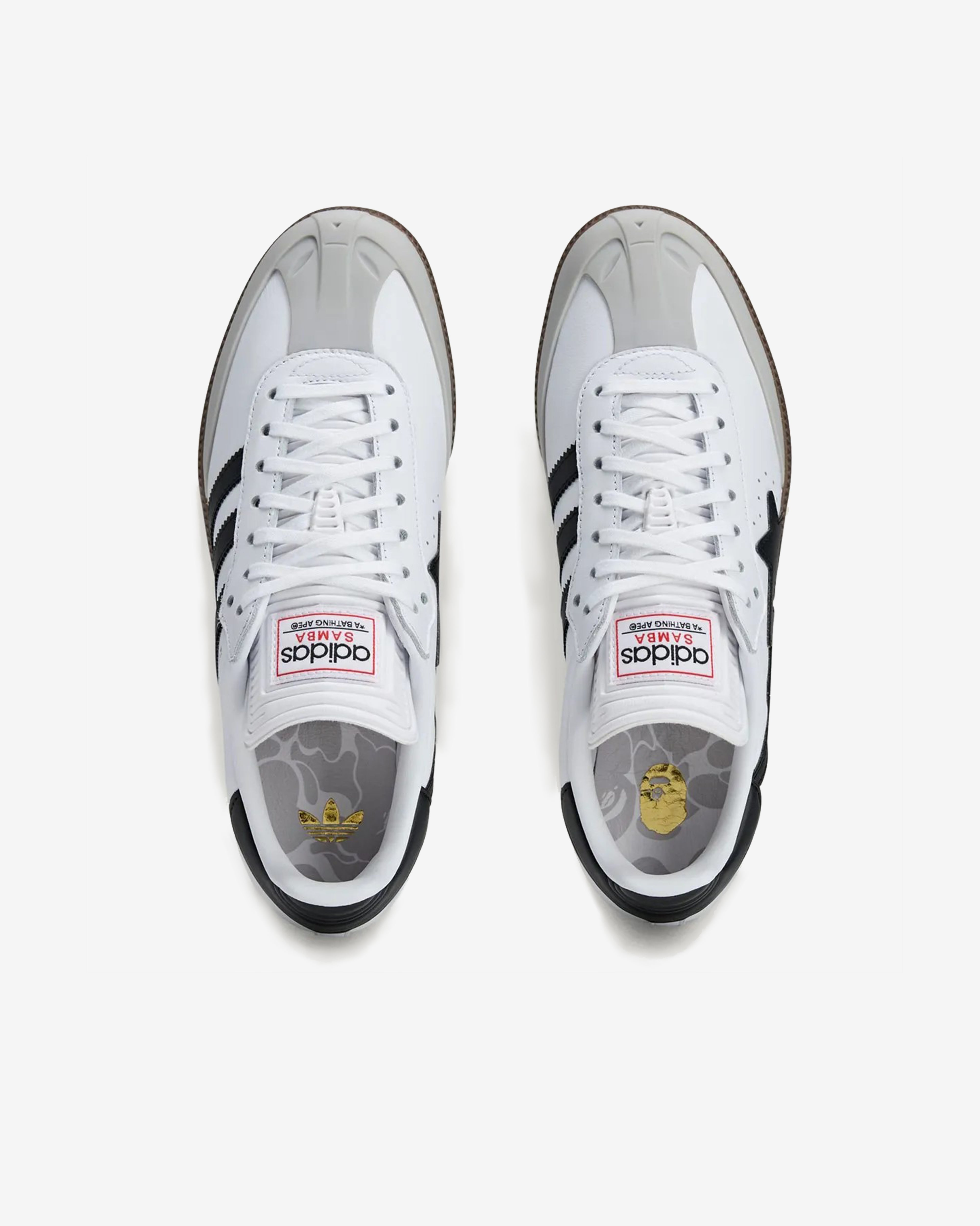 Adidas: Men's Samba Bape Sneakers (White/Black) | DSMNY E-SHOP