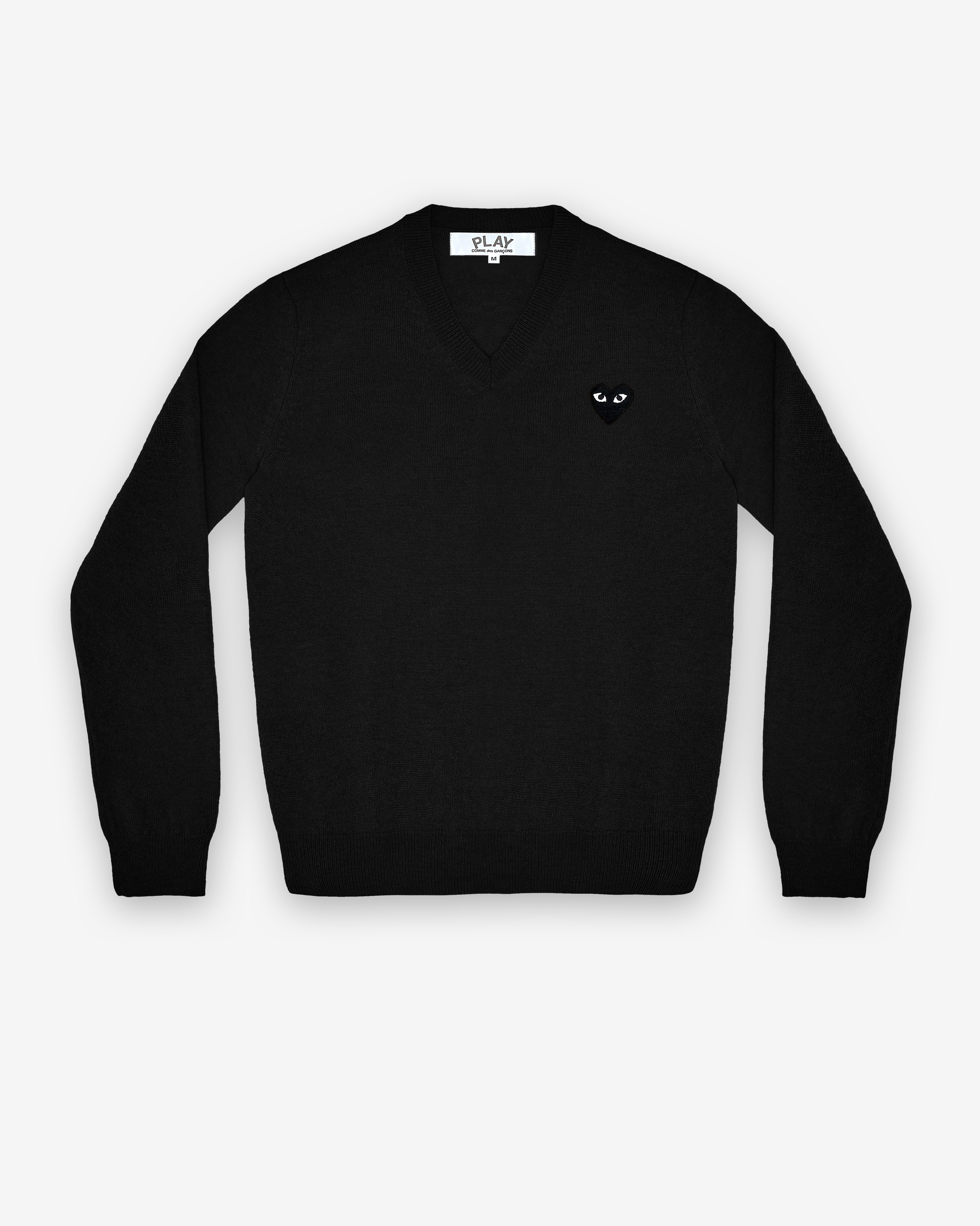 トップス 2004s \" Comme des garcons Homme \" V-Neck Comme des Garcons PLAY Mens White Heart V-Neck Sweater – Extra Butter