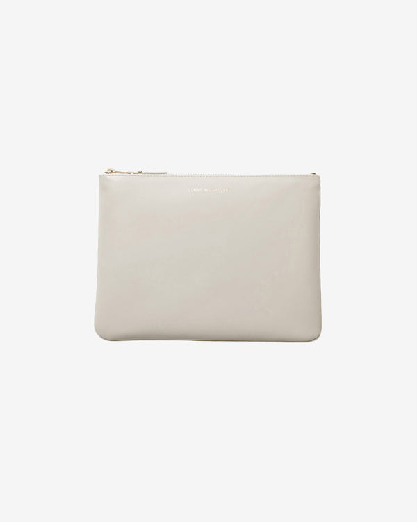 CDG Wallet - Classic Leather Zip Pouch - (Off-White SA5100)