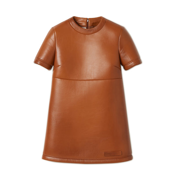 Miu Miu - Women's Nappa Leather Dress - (Cognac)