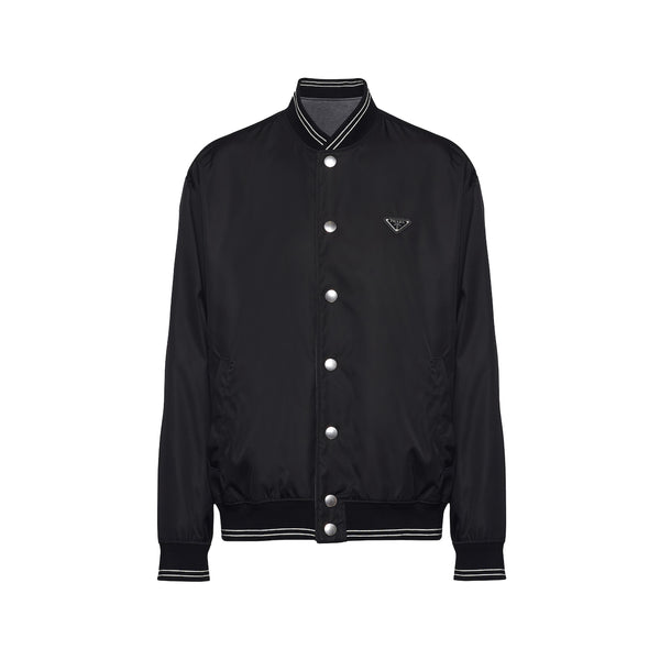 Prada - Men's Reversible Fleece Bomber Jacket - (Black/Slate Gray)