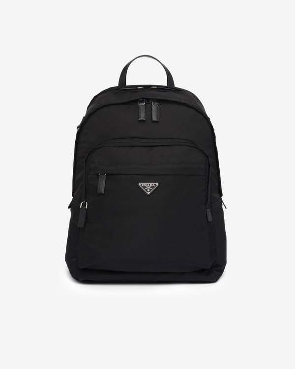 Prada - Men's Re-Nylon and Saffiano Leather Backpack - (Black)