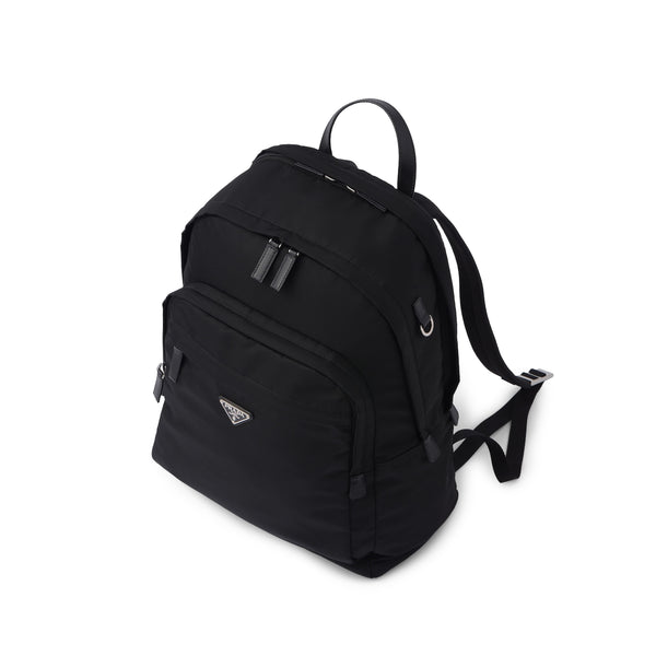 Prada - Men's Re-Nylon and Saffiano Leather Backpack - (Black)