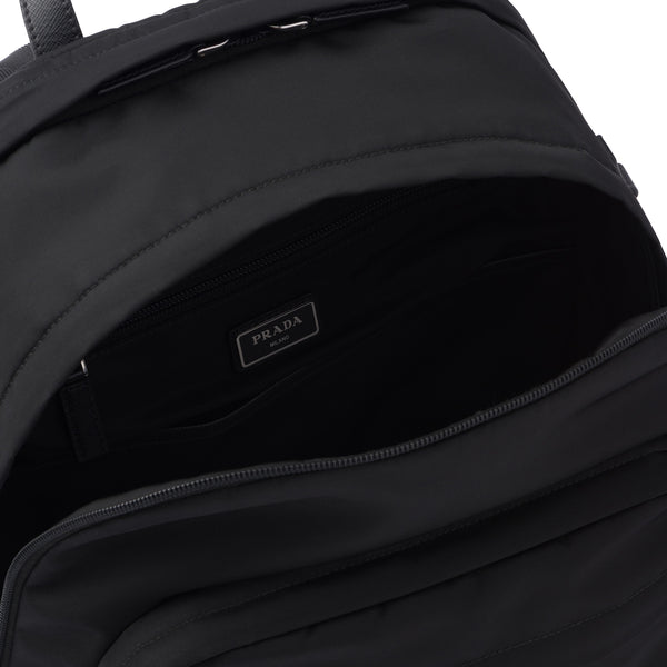 Prada - Men's Re-Nylon and Saffiano Leather Backpack - (Black)