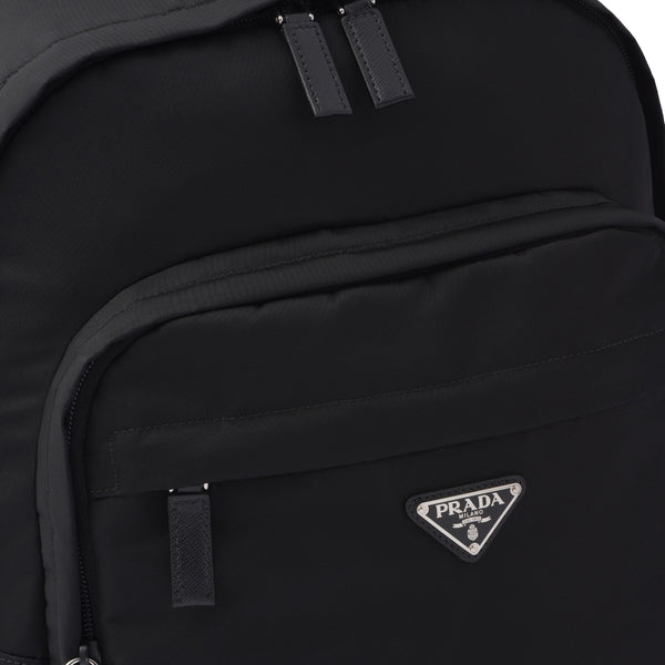 Prada - Men's Re-Nylon and Saffiano Leather Backpack - (Black)