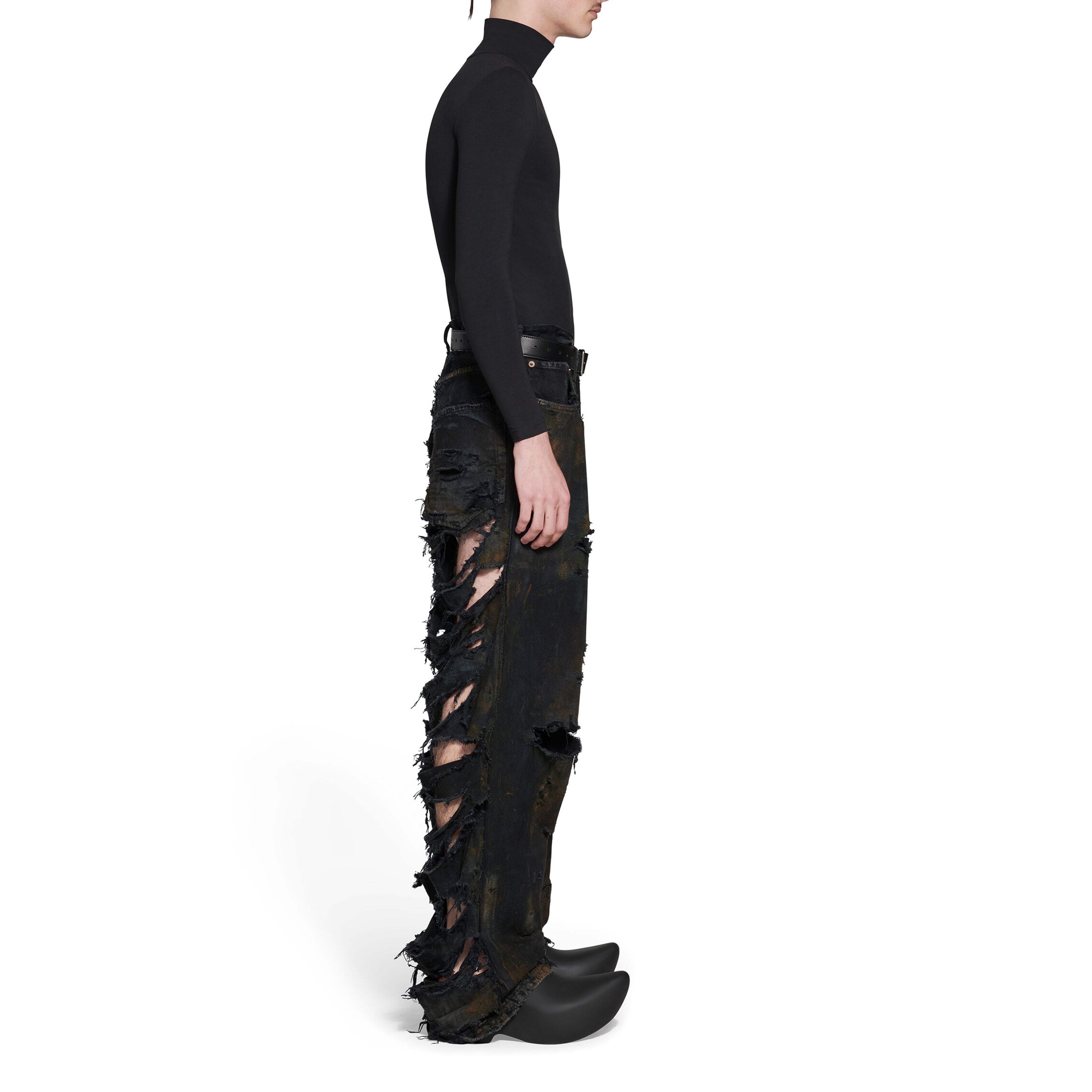 Balenciaga: Men's Super Destroyed Baggy Pants (Black) | DSMNY E-SHOP