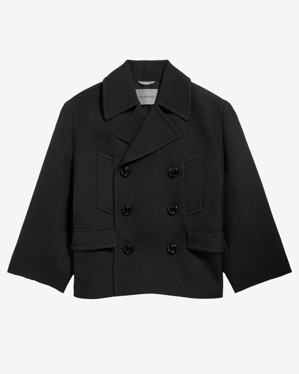 Balenciaga - Men's Short Textured Peacoat - (Black)