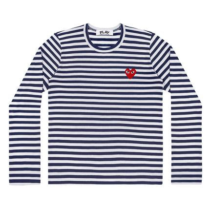 Play - Red Heart Striped T-Shirt - (Navy/White)