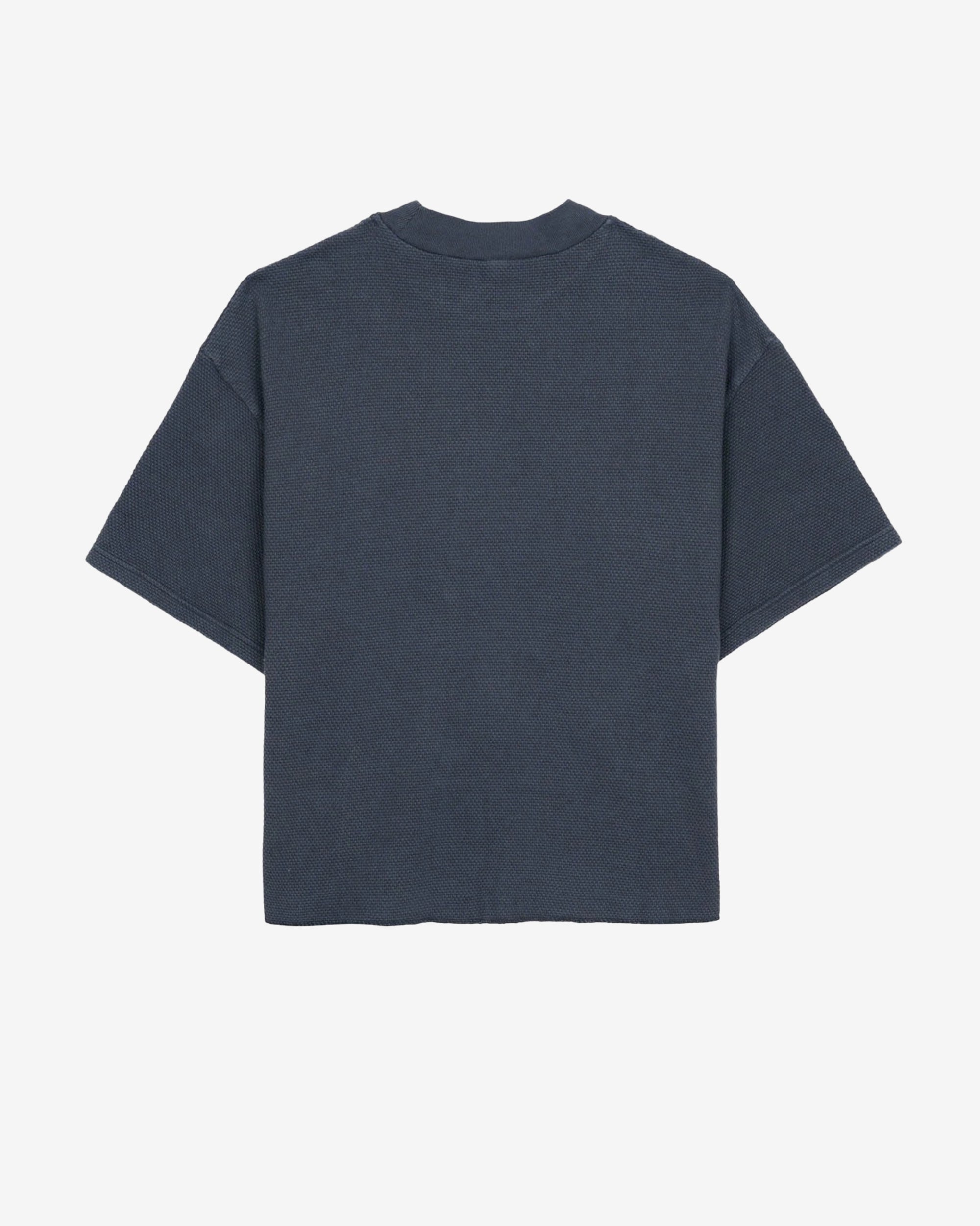 Brain Dead - Men's Boxy Thermal Mock Neck T-Shirt - (Slate) view 2, Click to Zoom in