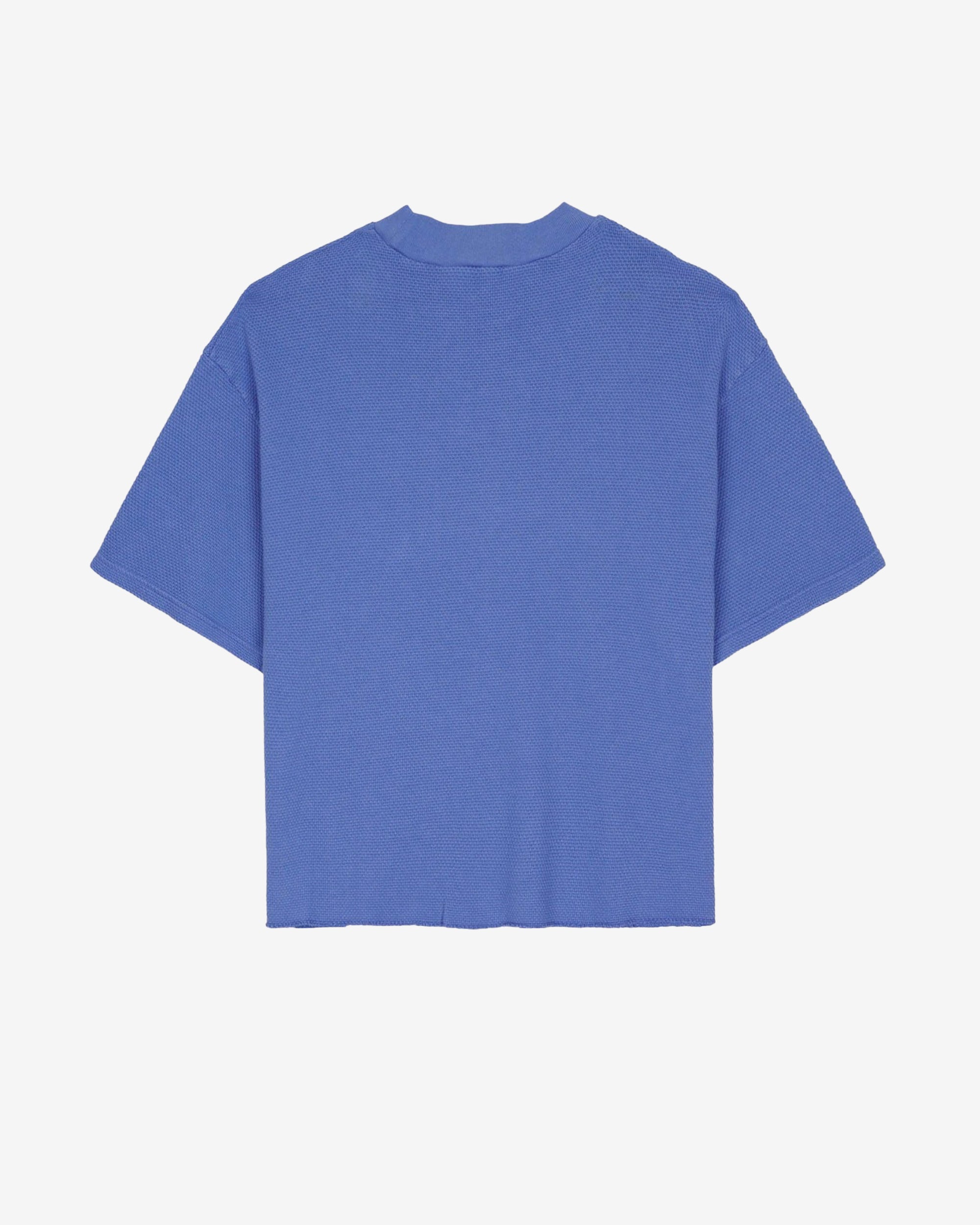 Brain Dead - Men's Boxy Thermal Mock Neck T-Shirt - (Blue) view 2, Click to Zoom in