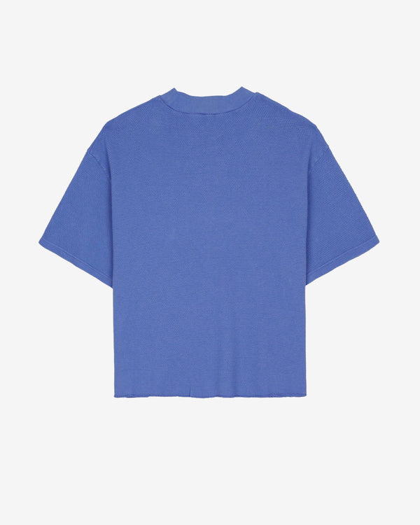 Brain Dead - Men's Boxy Thermal Mock Neck T-Shirt - (Blue)