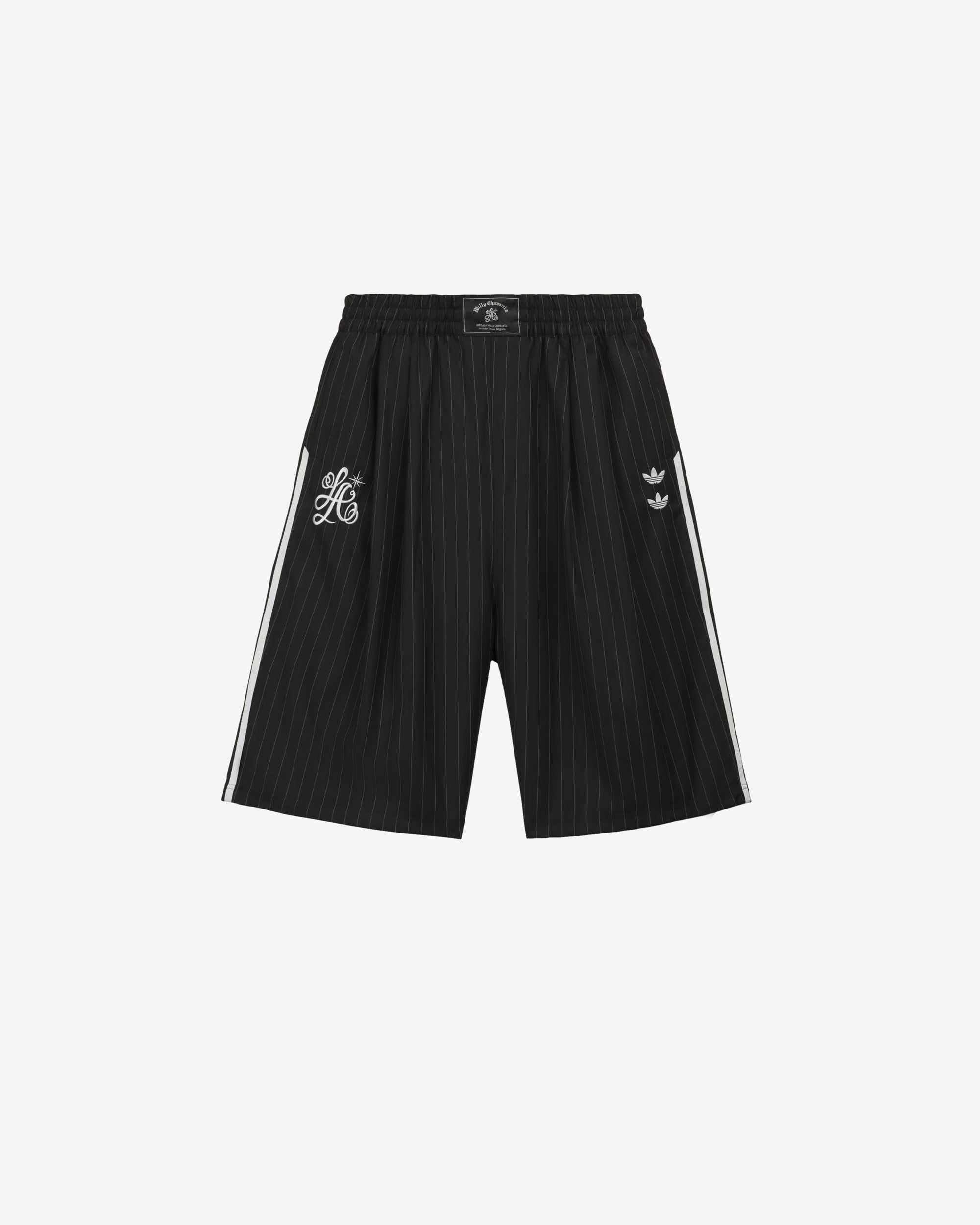 Adidas - Men's Chavarria Pinstripe Long Short - (Black/White) view 1, Click to Zoom in